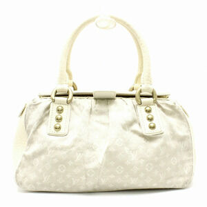 Louis Vuitton Monogram Lin Trapeze Handbag Dune Ivory White